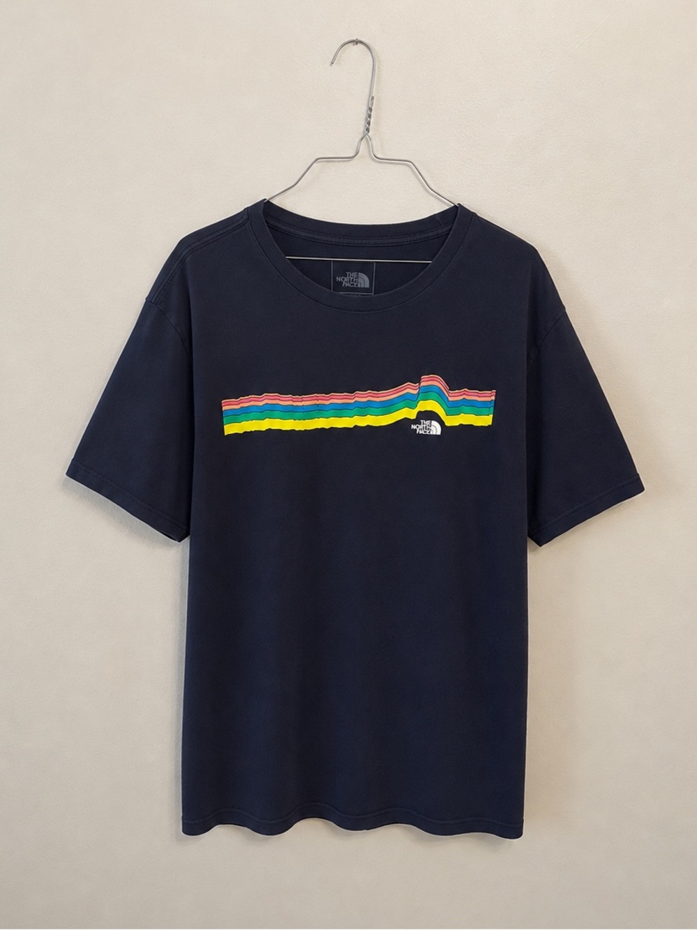 The North Face Mens Navy Tee with Mountains